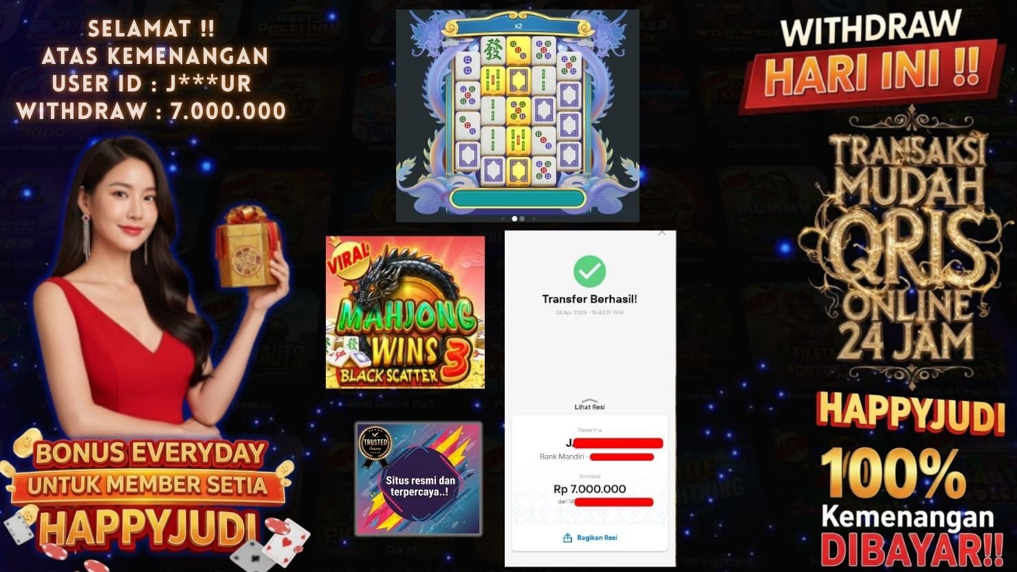 HAPPYJUDI JACKPOT SLOT MAHJONG WINS 3 - BLACK SCATTER